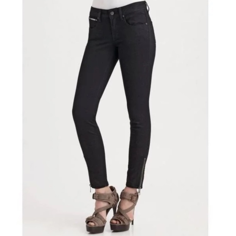 Burberry Burrington Black Zip Skinny Jeans